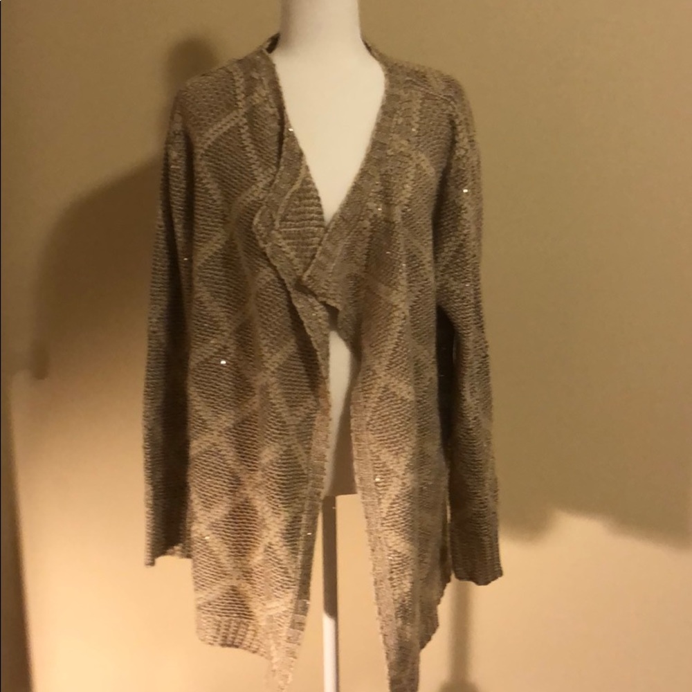 Gold Metallic Holiday Cardigan